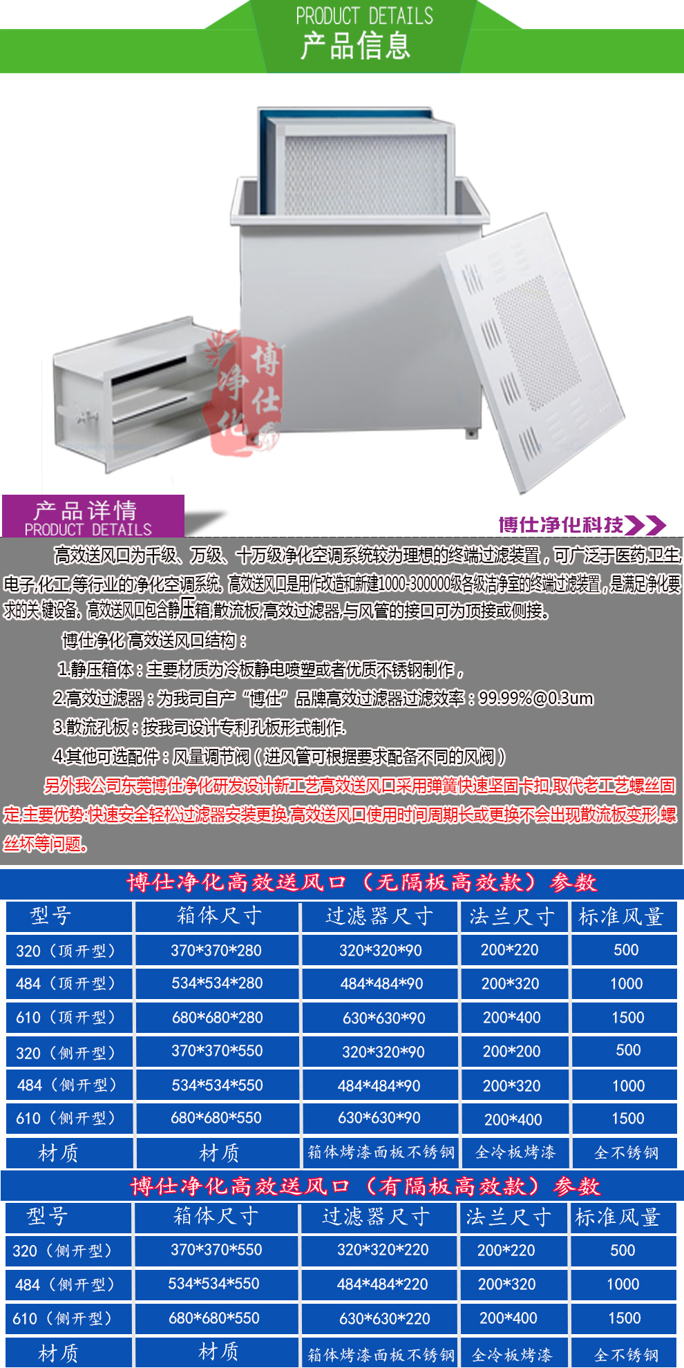 高效送風(fēng)口參數(shù)